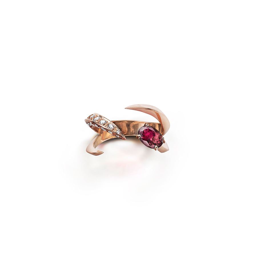 Anello 'Solis' quattro elementi in oro rosa e tormalina SOLIS | AN4 1TORM PVRO CT.0,60 + 0,30